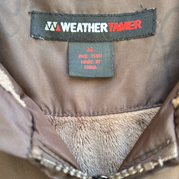 Weather Tamer Women’s Brown Hooded Full Zip Medium Coat/Jacket - Picture 5 of 6